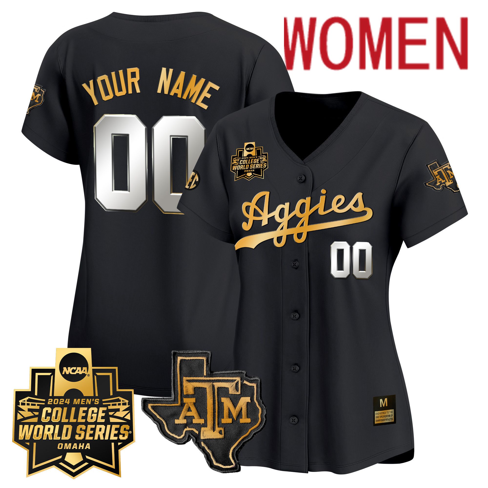 Women Texas A&M Aggies Black 2024 College World Series Vapor Premier Limited Custom NCAA Jersey->customized nfl jersey->Custom Jersey